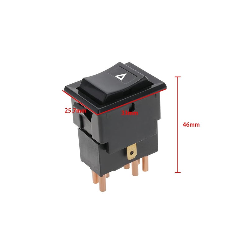 Micro Traders 7-Pin Hazard Warning Lamp Switch, Compatible with Land Rover Defender 90/110/130, Mechanical Switch, Push Button, Manual Operation, Black - Image 4